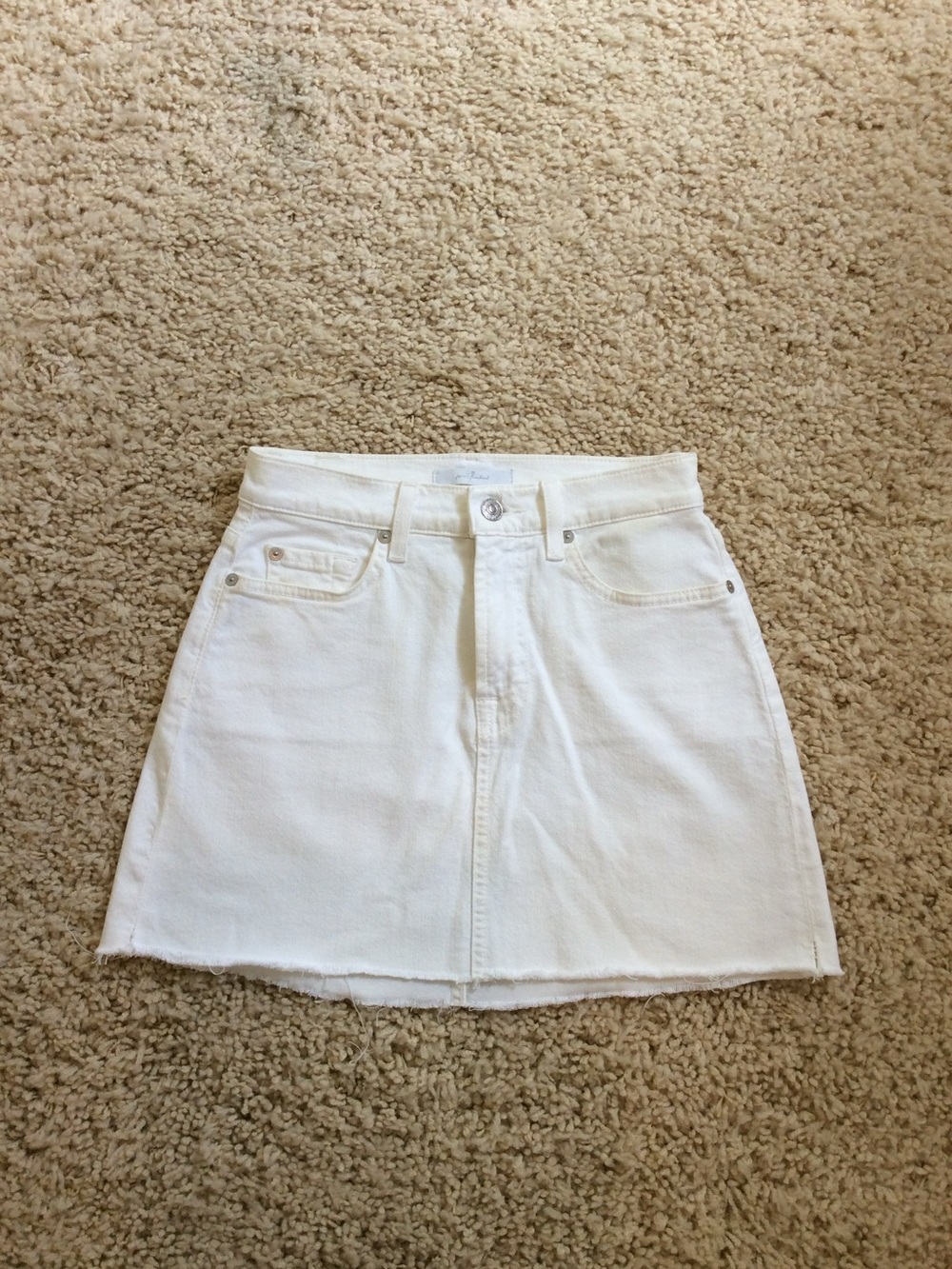 7 For All Mankind White A-Line Denim Skirt - size 24